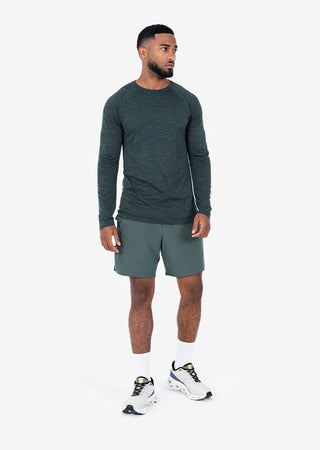 Men's Long-Sleeve Top Khaki Green Melange