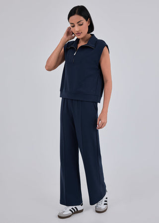 Women's Straight Leg Short Length Pants Dark Navy