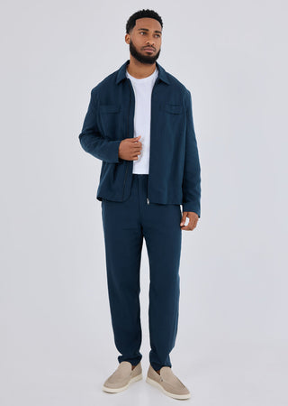 Men Linen Pant Dark Navy