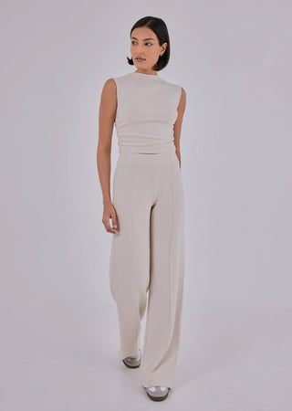 Women Effortless Wide Leg Pant Bone