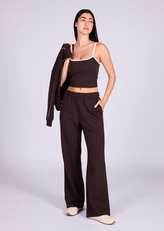 Women's Contrast Pants Dark Cocoa