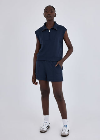 Women's Pintuck Short Dark Navy