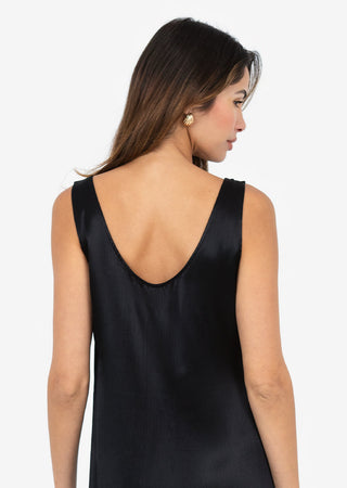 Women's Midi Dress Black Shiny