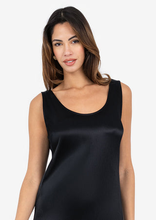 Women's Midi Dress Black Shiny
