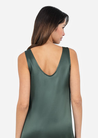 Women's Midi Dress Ivy Green Shiny