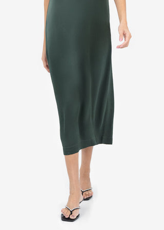 Women's Midi Dress Ivy Green Shiny