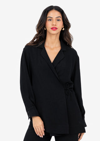 Women's Side Tie Jacket Black