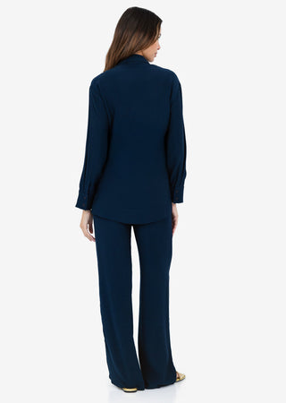 Women's Side Tie Jacket Midnight Navy