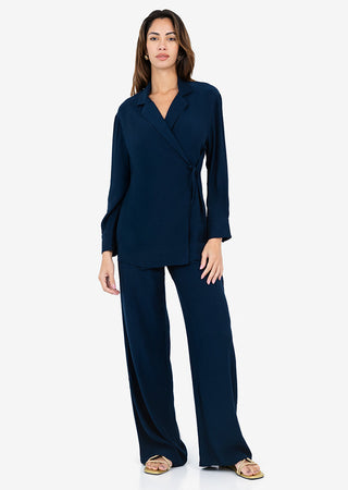 Women's Side Tie Jacket Midnight Navy