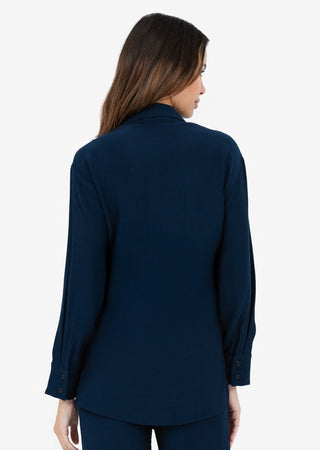 LC Plisse Side Tie Jacket Midnight Navy