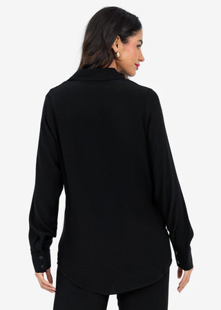 Women's Split Hem Shirt Black
