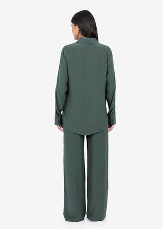 Women's Split Hem Shirt Ivy Green