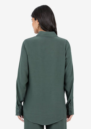 Women's Split Hem Shirt Ivy Green