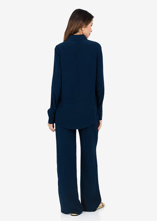 Women's Split Hem Shirt Midnight Navy