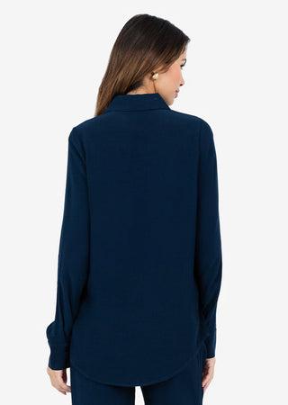 Women's Split Hem Shirt Midnight Navy