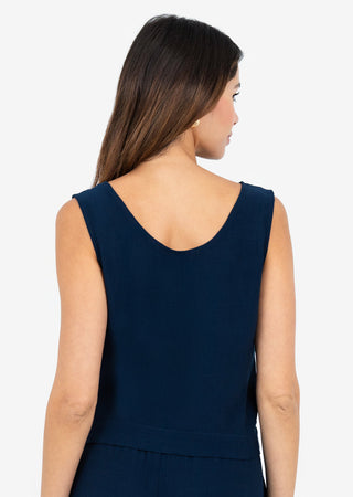 LC Plisse Tank Midnight Navy