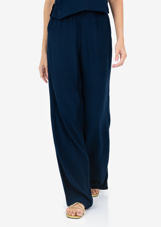 LC Plisse Wide Leg Pant Midnight Navy