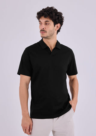 Men's Open Polo Black