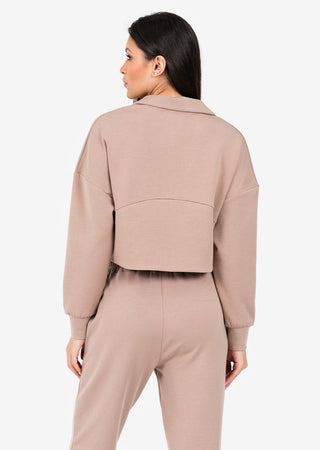 Premium Lounge Half Zip Taupe