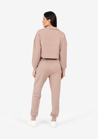 LC Premium Lounge Set Half Zip Taupe