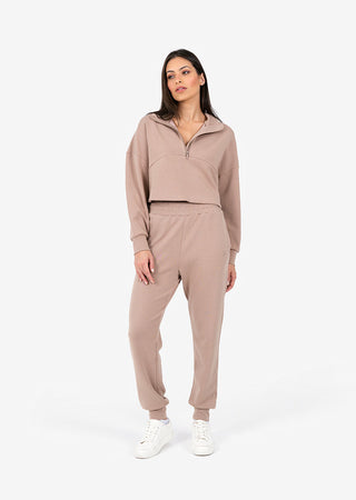 LC Premium Lounge Set Half Zip Taupe