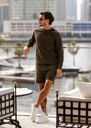 Men's Crew Neck Sweat Army Green