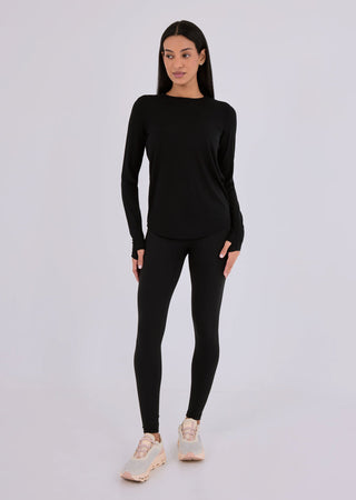 Women’s Aloe Relaxed Long Sleeve Top Black
