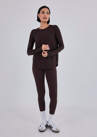 Women’s Relaxed Long Sleeve Top Dark Cocoa