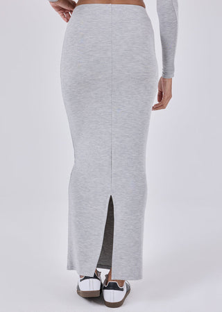 Women's Ruched Maxi Skirt Grey Marl