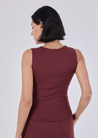 Women's Scoop Neck Dark Burgundy