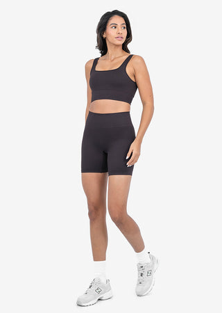 LC Seamless Rib Shorts Dark Cocoa