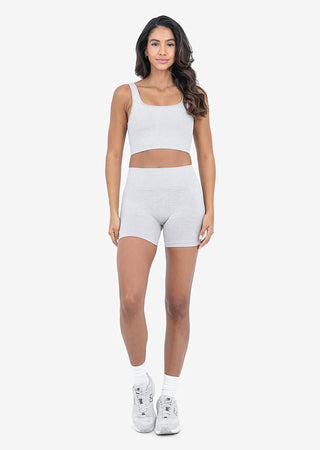 LC Seamless Rib Shorts Oat Marl