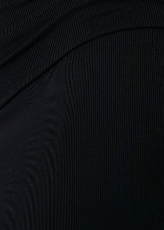 Airjet Rib Fold Waist Skirt Black