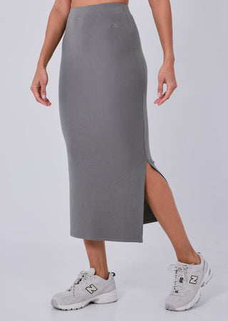 Effortless Tube Skirt Pebble Grey