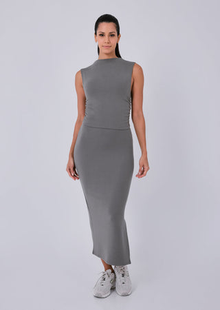 Effortless Tube Skirt Pebble Grey