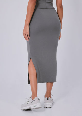 Effortless Tube Skirt Pebble Grey