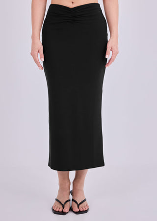 Women's Ruched Front Skirt Black