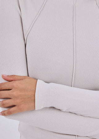 Women's Slash Neck Top Bone