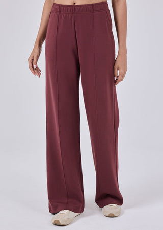 Women's Straight Leg Pant Short Length Dark Burgundy