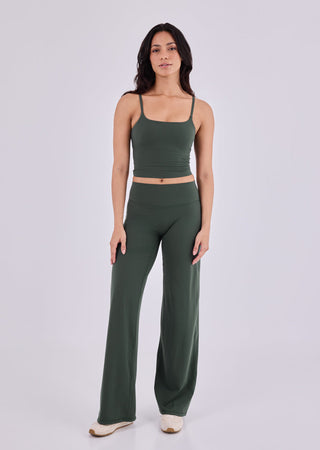 Women's Straight Leg Pants (Short) Green Forest