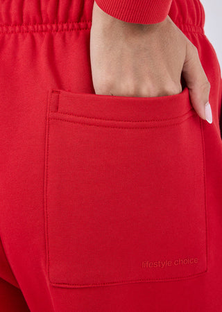 Unisex Oversized Sweat Pants Vivid Red