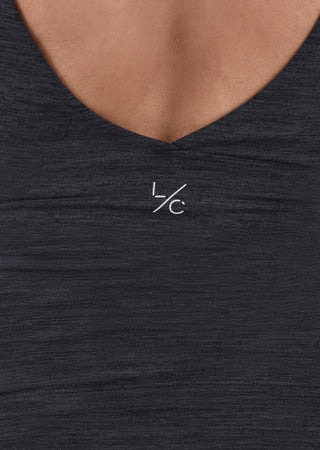 Women's V Neck Tank Dark Grey Marl