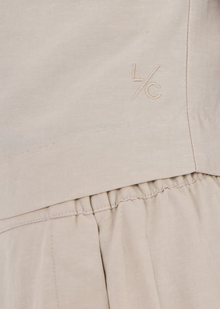 Women Linen Relaxed Tank Light Beige