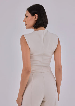 Effortless Ruched Top Bone