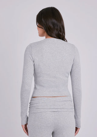 Women's V-Neck Cardigan Grey Marl