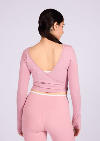 Women's Wrap Top Dusty Pink