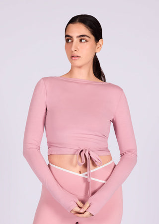 Women's Wrap Top Dusty Pink