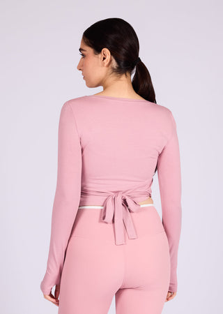 Women's Wrap Top Dusty Pink
