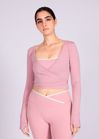 Women's Wrap Top Dusty Pink