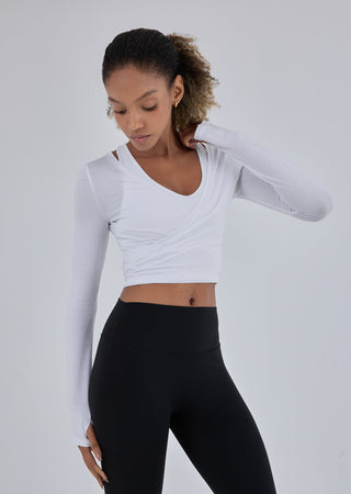 Women’s Aloe Wrap Top White